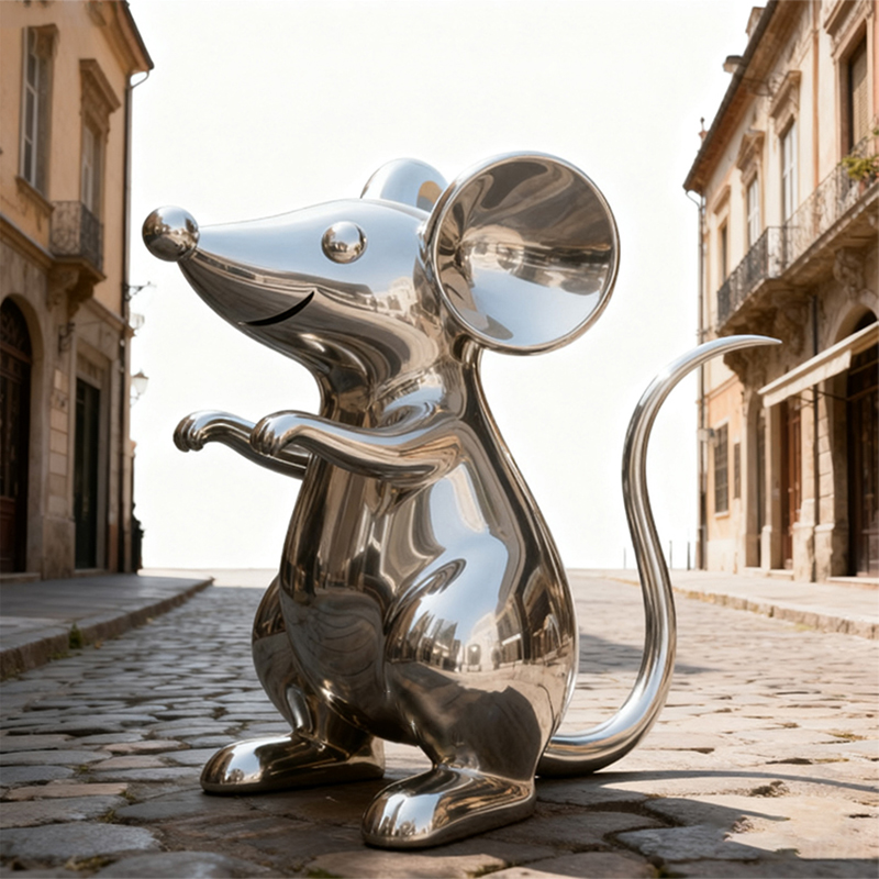 Hindi kinakalawang na Steel Mouse Sculpture