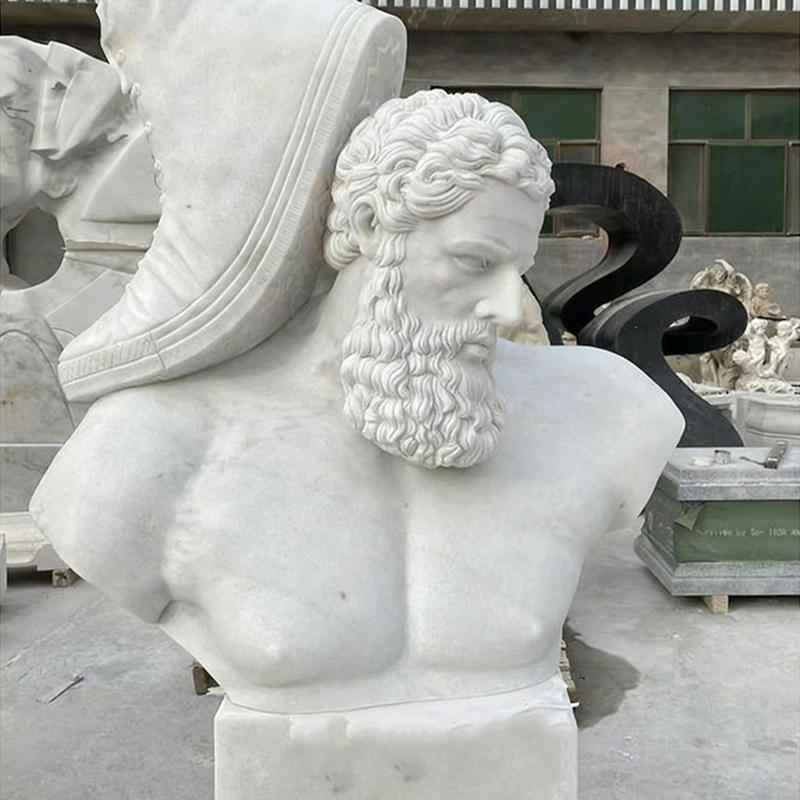 Life-Size White Marble Human Sculpture, Inukit ng Kamay