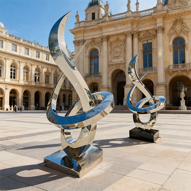 Blue at Silver Streamline na Metal Sculpture