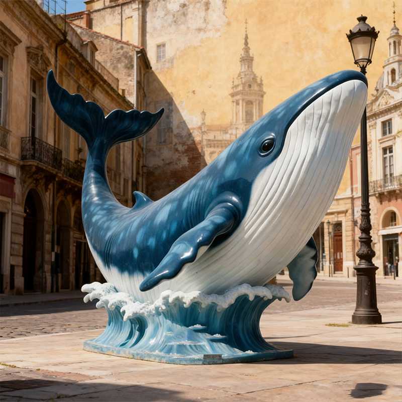 Fiberglass Blue Whale Sculpture