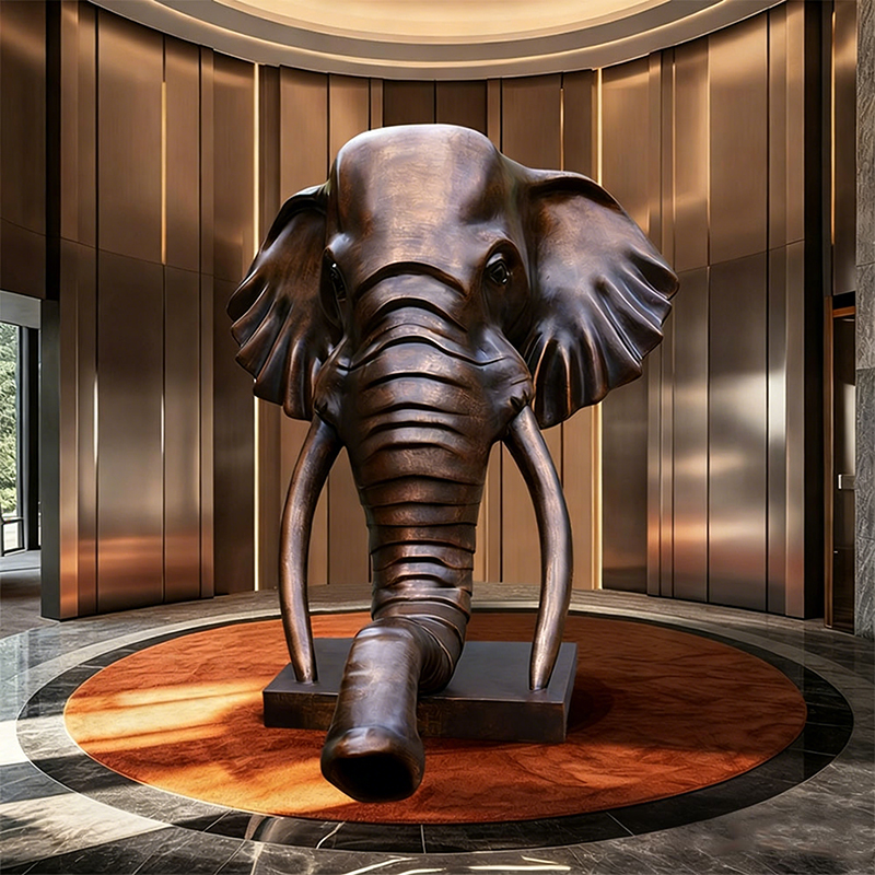 Elephant Head Sculpture