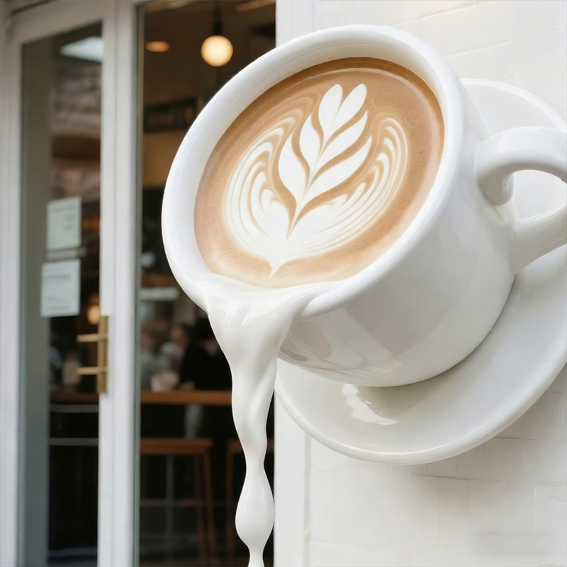 Fiberglass Floating Coffee Cup Dekorasyon na Sculpture