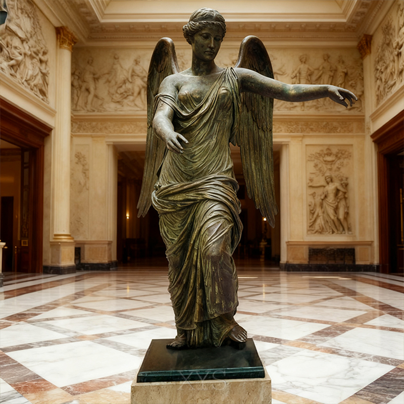 Bronze Indoor Winged Nike Goddess Sculpture