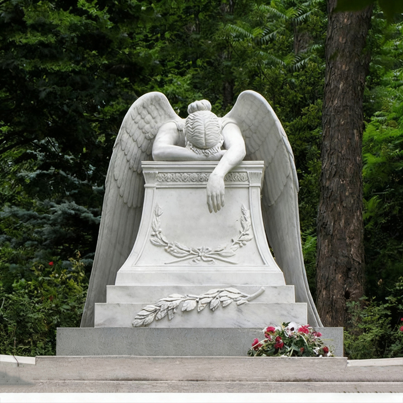 Nakayukong Anghel Marble Lapida