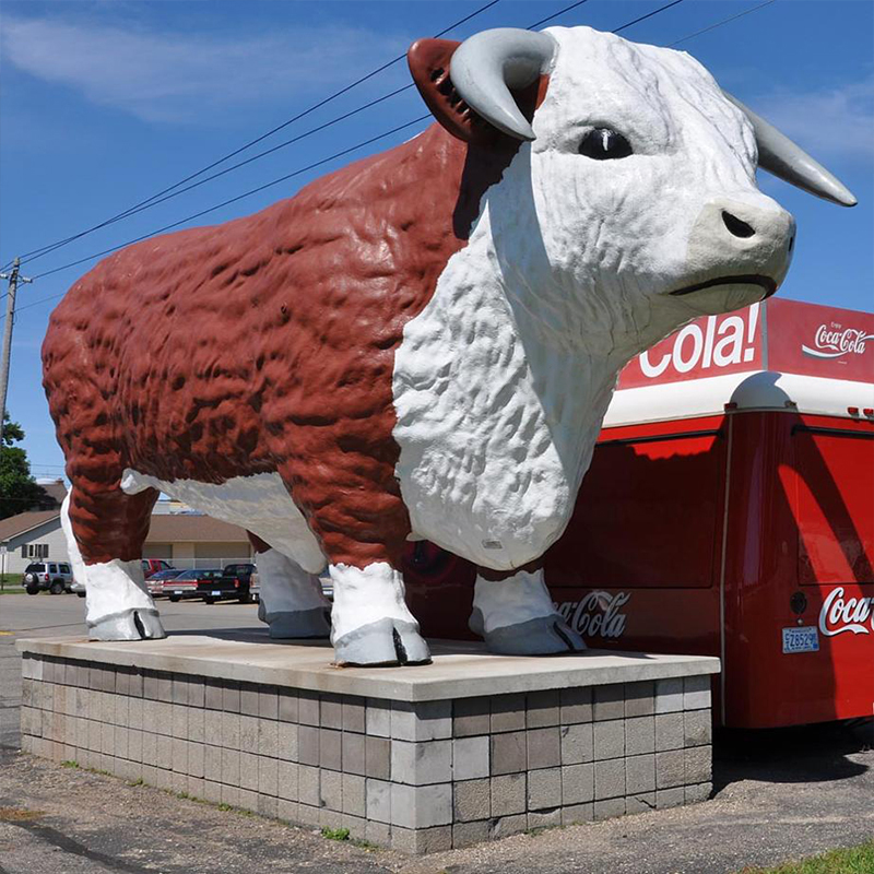 Giant Fiberglass Flower Cow Sculpture