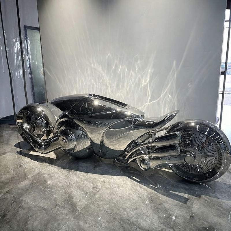 Full Throttle Future Mirror Concept Sculpture ng Motorsiklo